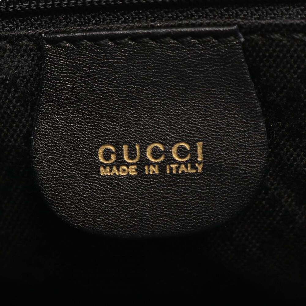 GUCCI Authentic Black Leather Bamboo Backpack - Picture 4 of 12